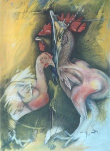 Wz 140 Gezüchtete Nacktheit --- mixed media, Lwd | 150 x 110 cm, 1989