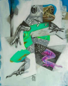 Wz 1056 Froschgrün --- Zeichnung, Lwd | 50 x 40 cm, 2015 Privatbesitz