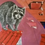 Wz 1104 On the top of the roof--- Zeichnung, Acryl, Lwd | 80 x 100 cm, 2019